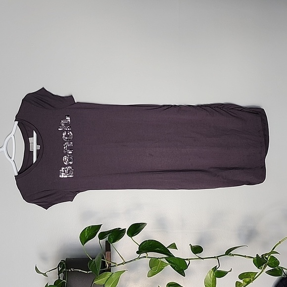 BENCH dark grey black sequins t shirt dress small - Picture 1 of 6